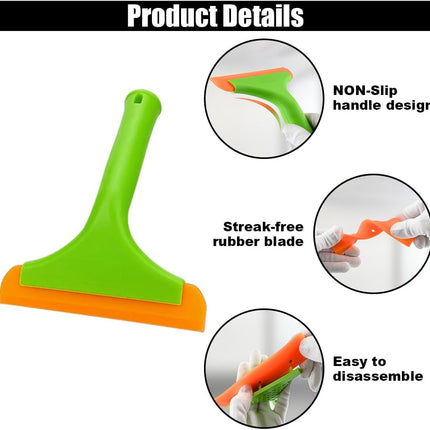Small Silicone Window Squeegee, Car Windshield Water Blade Scraper, Multifunctional Squeegee with 5.9 Inch Blade and Non-Slip Handle, Auto Cleaning Accessory for Window, Mirror, Glass, Home (Green)