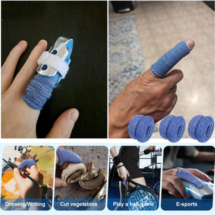 Finger Bandage Finger Roll Tubular Bandage 30 Pieces Breathable Finger Cots Wounds Care Dressings Elastic Thumb Bandages for Finger Sprains First Aid Scald Protection Gardening Work