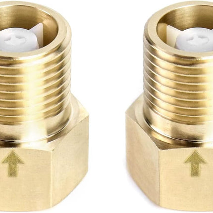 2Pcs Brass One-way Check Valve, 1/2" Female to 1/2" Male Thread of Backflow Preventer