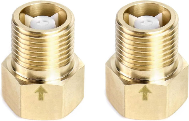 2Pcs Brass One-way Check Valve 1/2 Female to 1/2 Male Thread of Backflow Preventer V1258-DP02-A-2370
