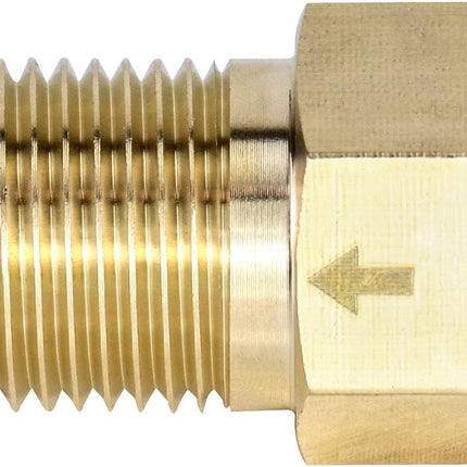 2Pcs Brass One-way Check Valve, 1/2" Female to 1/2" Male Thread of Backflow Preventer