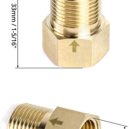 2Pcs Brass One-way Check Valve, 1/2" Female to 1/2" Male Thread of Backflow Preventer
