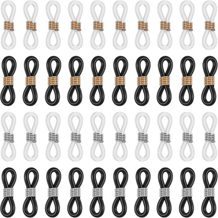 Eyeglass Chain Ends, 40 Pcs Adjustable Silicone Eyeglasses Chain Connector Anti Slip Glasses Chains Rubber Loops Eyeglass Strap Retainer for Eye Glasses Sunglasses Holder Necklace Chains