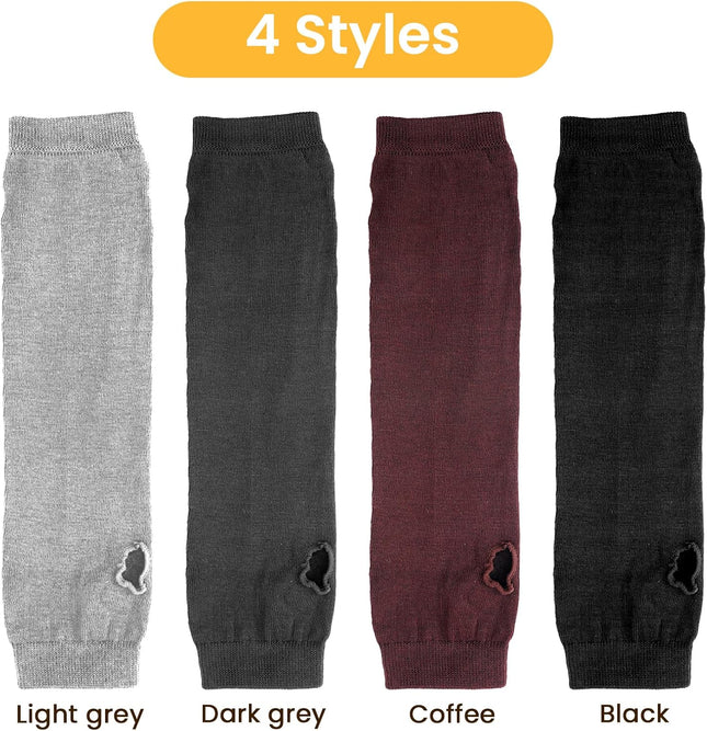 4 Pairs Arm Warmers Women Winter Long Fingerless Gloves Knit Mitten Elbow Length Gloves with – product detail