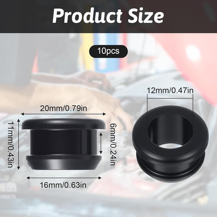 10 Pcs 5/8 Inch Drill Hole Rubber Grommets 1/2 Inch ID, Silicone Top Hat Grommets Firewall Grommet for Wiring Automotive Firewall Hole Plug, Metal Electric Box, Wires Cables Protection