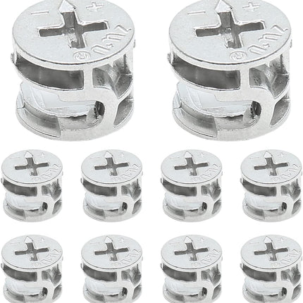 10 Pcs Cam Locks for Furniture, 12x10 mm Furniture Connecter Cam Lock Cabinet Drawer Fastener, Eccentric Locking Nuts Connectors Furnitures Repair Assembly Hardware Parts Fastener for Wardrobe Dresser