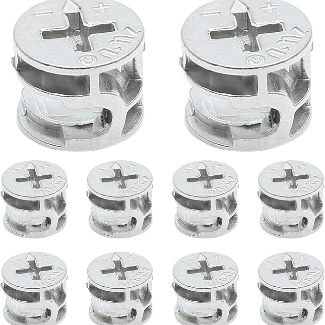 10 Pcs Cam Locks for Furniture, 12x10 mm Furniture Connecter Cam Lock Cabinet Drawer Fastener, Eccentric Locking Nuts Connectors Furnitures Repair Assembly Hardware Parts Fastener for Wardrobe Dresser