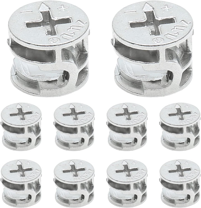 10 Pcs Cam Locks for Furniture 12x10 mm Furniture Connecter Cam Lock Cabinet Drawer Fastener