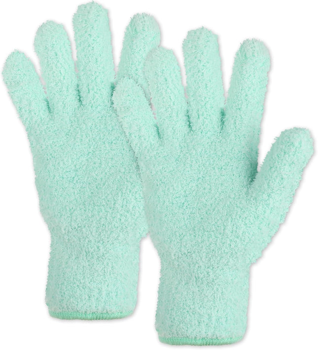 2 PCS Dusting Gloves for House Cleaning Microfiber Coral Fleece Cleaning Mittens Reusable Washable