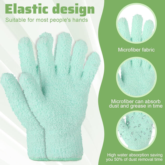 2 PCS Dusting Gloves for House Cleaning Microfiber Coral Fleece Cleaning Mittens Reusable Washable – product detail