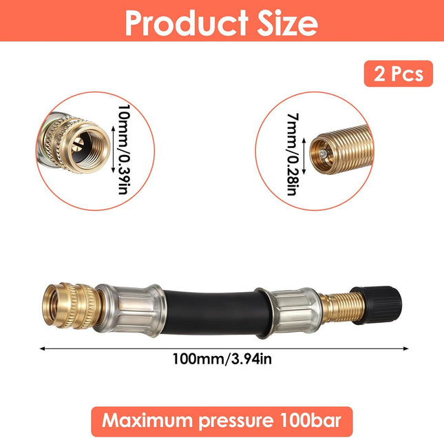 2 Pcs Valve Stem Extension 3.93 Inches Flexible Brass Valve Stem Extension Adapter Universal Fit – product detail