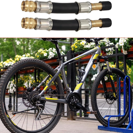 2 Pcs Valve Stem Extension, 3.93 Inches Flexible Brass Valve Stem Extension Adapter, Universal Fit Durable Design Bike Pump Tire Adapter for Car, Truck, RV, Motorcycle, Bike, Scooter