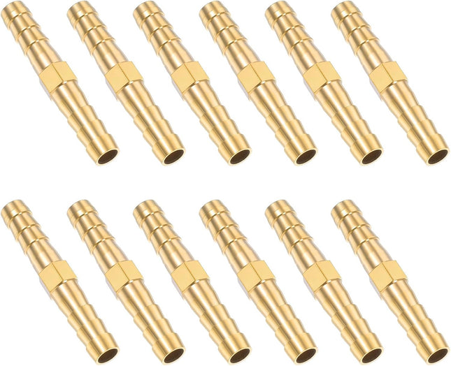 1/4 Inch Hose Barb Fitting 12 Pcs Brass Splicer Mender Barbed Connector Air Hose Fittings