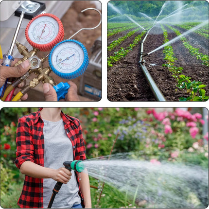 1/4 Inch Hose Barb Fitting, 12 Pcs Brass Splicer Mender Barbed Connector Air Hose Fittings Metal Air Line Repair Kit Garden Straight Watertight Hoses Connectors for Water, Fuel, Oil
