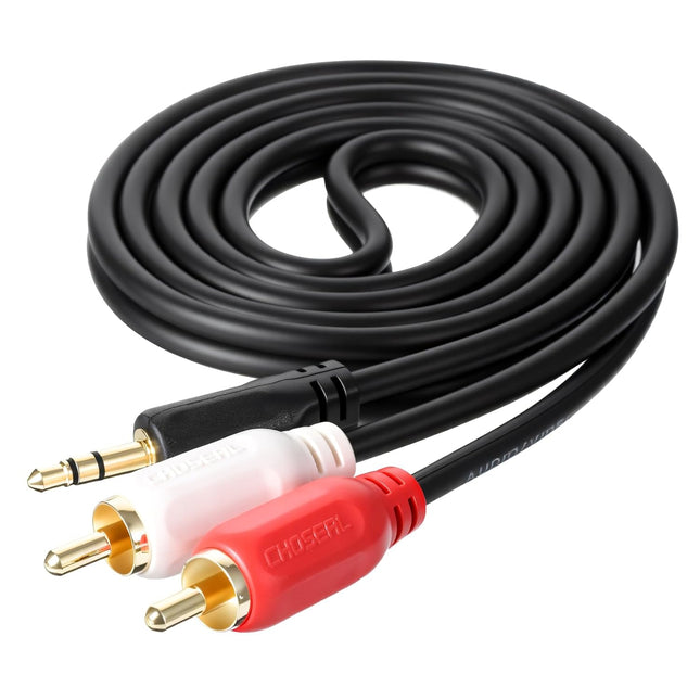 3.5 mm to 2RCA Audio Cable 3.2 ft/1 m Gold-Plated Plug Stereo Y Splitter Cord V1258-DP02-A-2472