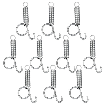 10 Pack Spring Cage Latch Door Spring Hook, Pet Door Latch Metal Finger Pet Cage Lock Wire Clips Rabbit Cages Accessories for Rabbit, Dog, Cat, Parrot, Guinea Pig, Small Animal Cages Doors (Large)