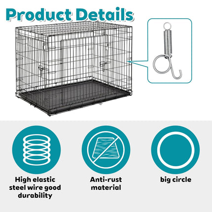 10 Pack Spring Cage Latch Door Spring Hook, Pet Door Latch Metal Finger Pet Cage Lock Wire Clips Rabbit Cages Accessories for Rabbit, Dog, Cat, Parrot, Guinea Pig, Small Animal Cages Doors (Large)