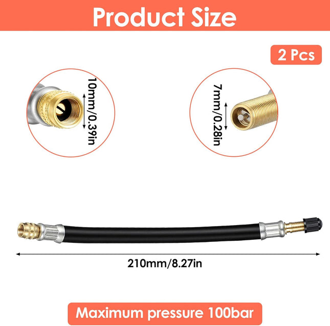 2 Pcs Valve Stem Extension 8.25 Inch Tire Rubber Valve Extension Tube Extender Flexible – product detail