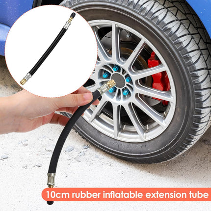 2 Pcs Valve Stem Extension, 8.25 Inch Tire Rubber Valve Extension Tube Extender Flexible Portable Universal Brass Air Inflation Hose Extensions Adapter for Car, Truck, Motorcycle, Bike, Scooter