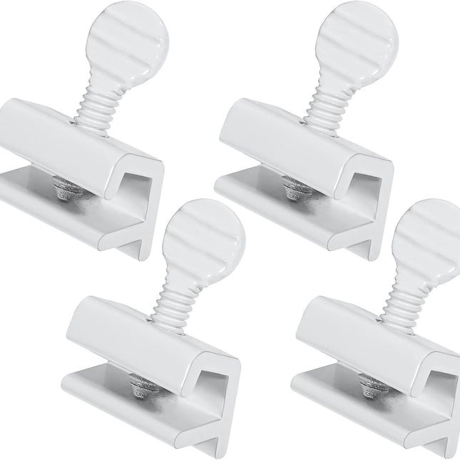 Window Locks, 4 Packs, Stainless Steel Sliding Door Security Lock Single Adjustable Horizontal Sliding Window Child Safety Locks Home Security Windows Stopper for Up and Down Windows (White Coated)