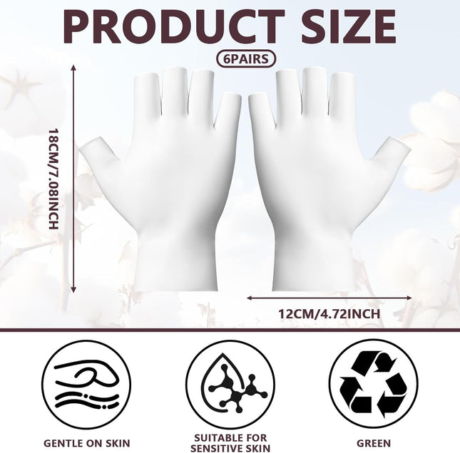 6 Pairs White Cotton V1258-DP02-A-441