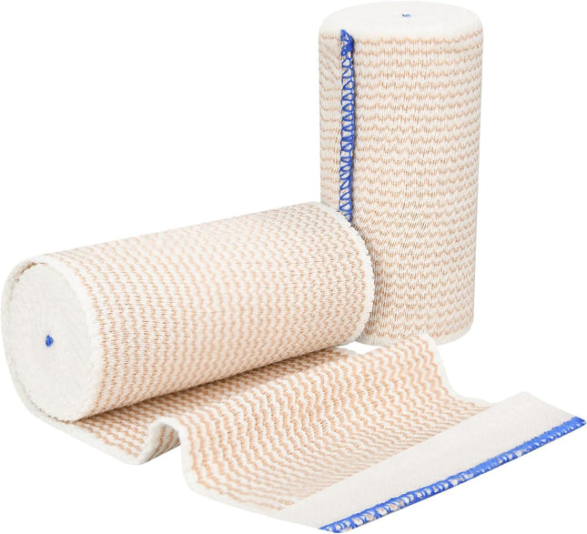 2 Pack 4 Premium Elastic Bandage Wrap Reusable Hook and Loop Compression Wrap Bandage for Knees Ankles