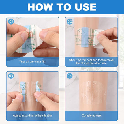 100PCS Self Adhesive Invisible Heel Anti Wear Sticker, Waterproof Transparent Thin Anti-Wear Foot Care Heel Protection Pad Stickers for Feet Heel Shoes Padding - Prevent Heels Rubbed 1.7×2.6in