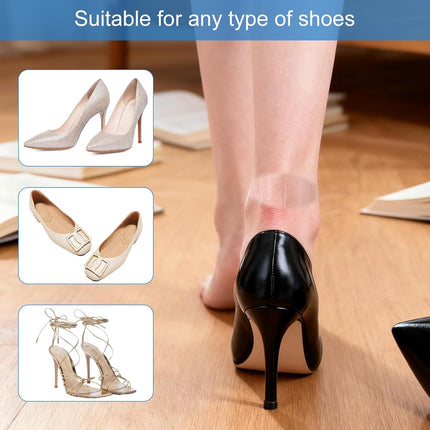 100PCS Self Adhesive Invisible Heel Anti Wear Sticker, Waterproof Transparent Thin Anti-Wear Foot Care Heel Protection Pad Stickers for Feet Heel Shoes Padding - Prevent Heels Rubbed 1.7×2.6in
