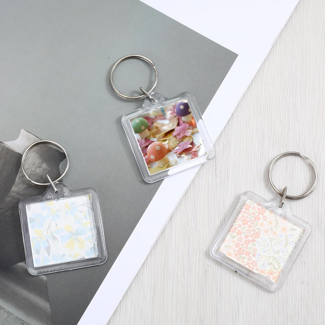 10PCS Acrylic Photo Keychain Blanks Clear Blank Keychains Picture Frame Keychain Holder DIY Set for Bags – product detail