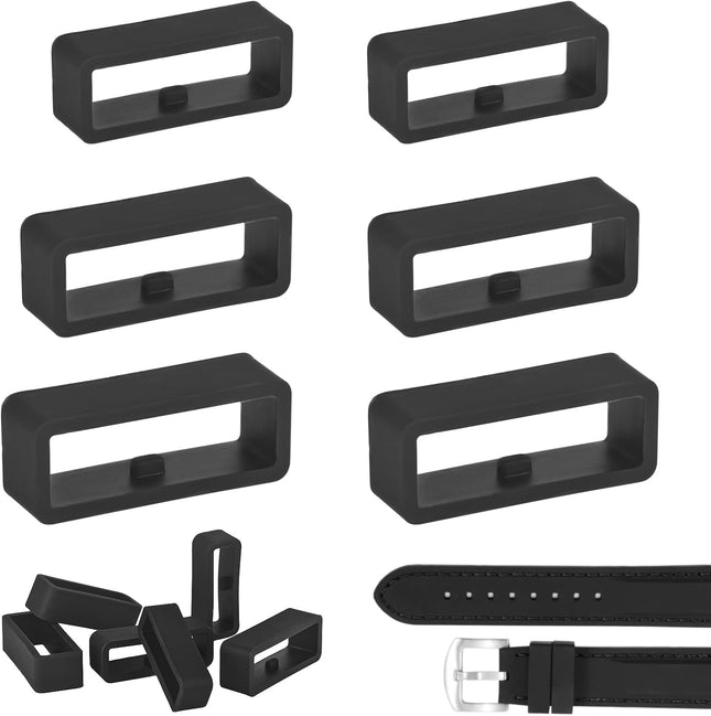 6Pcs Watch Band Loops Watch Strap Holder Loop Black Band Strap Loops V1258-DP02-A-655