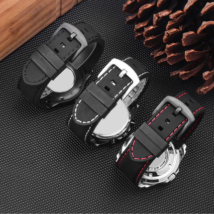 6Pcs Watch Band Loops Watch Strap Holder Loop Black Watch Band Strap Loops Watch Strap Keeper Holder Retainer Silicone Replacement Watch Strap Loop for Smart Sport Watch Wristband