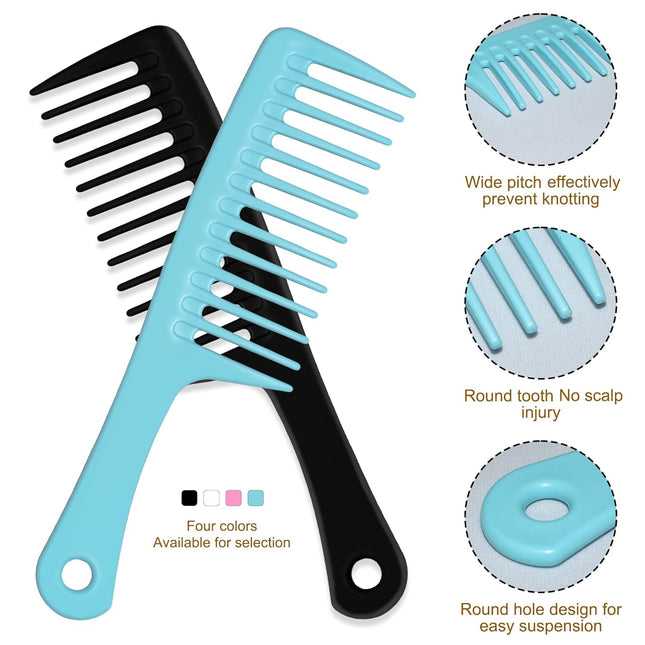 MODENGKGJIAN 4PCS Wide Tooth Detangling Comb Large Hair Styling Comb for Curly Wet Lg Hair (Multi-colored – product detail