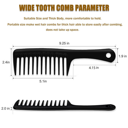 MODENGKGJIAN 4PCS Wide Tooth Detangling Comb, Large Hair Styling Comb for Curly, Wet, Lg Hair (Multi-colored, Polypropylene, Handgrip)