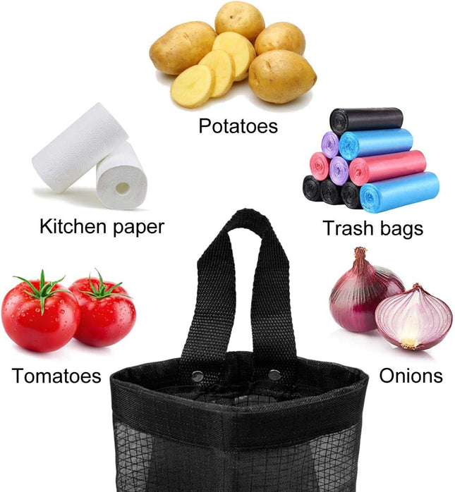 2 Pcs Plastic Bag Holder Trash Bags Storage Dispenser Organizer for Home Kitchen Mesh Hanging Dispensers – product detail