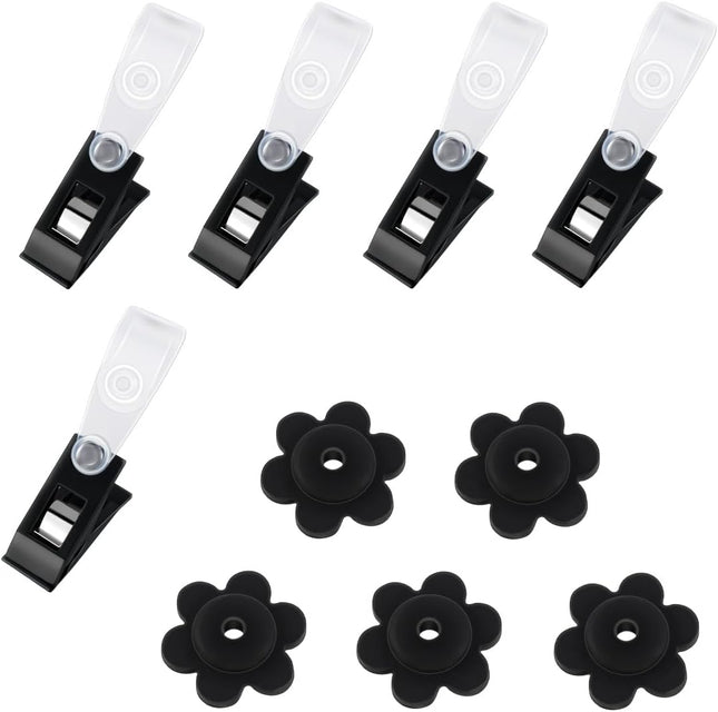 Garden Flag Rubber Stoppers and Tiger 10 Pieces Pack Stand Holder Pole Anti-Wind Clips for Flags Stopper