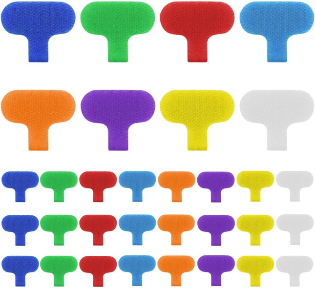32 Pieces Multi-Color Electronic Cable Identification Tags Write On Cord Labels for Computers Management (8