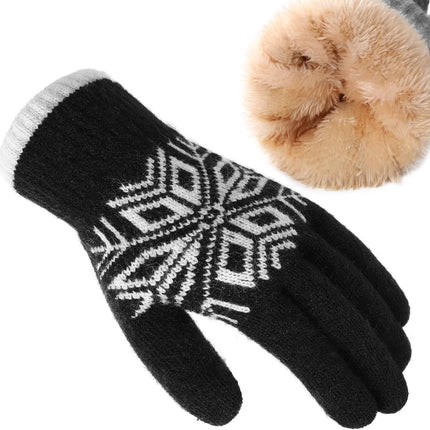 Winter Gloves for Women & Men Wool Winter Gloves Warm Thicken Fleece Touch Screen Glove for Cold Weather