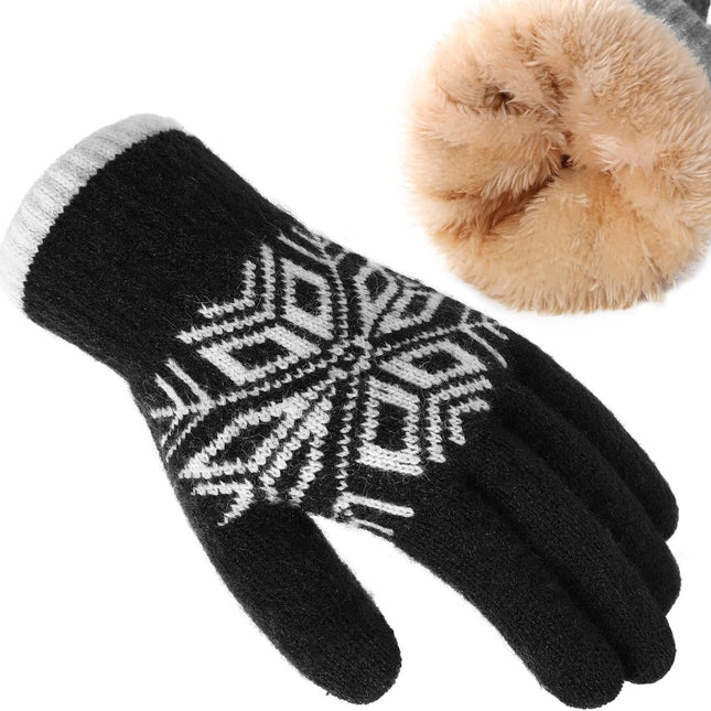 Winter Gloves for Women & Men Wool Winter Gloves Warm Thicken Fleece Touch Screen Glove for Cold Weather