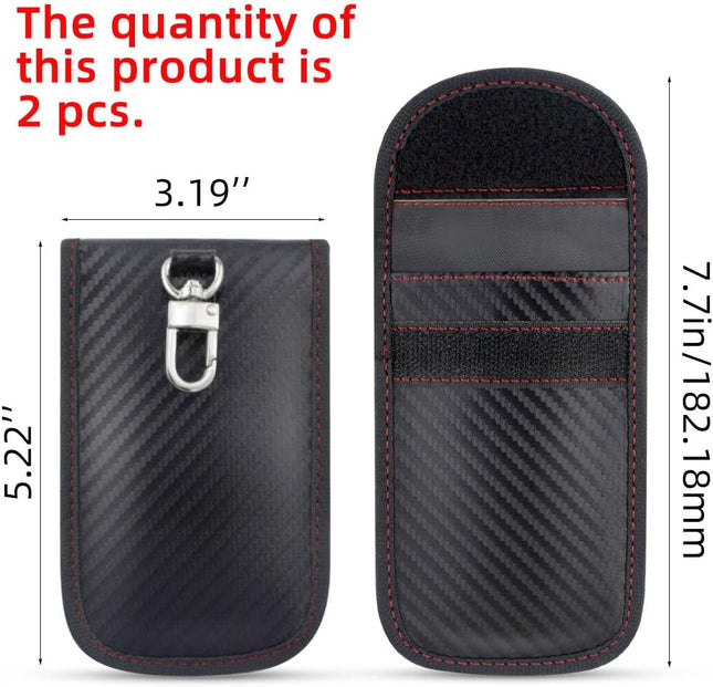 2 Pack Faraday Car Keycase Protective Bag rfid Signal Blocking Key Fob Protector Carbon Fiber – product detail