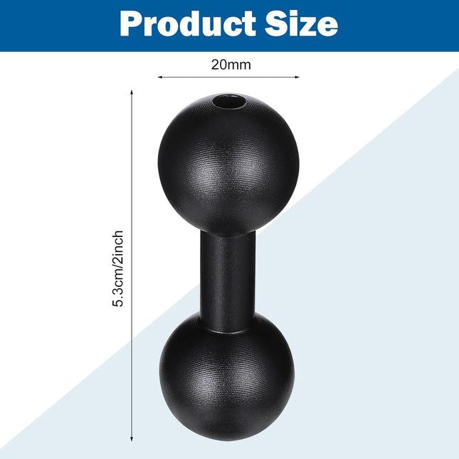20mm to 20mm Ball Mount Arm Black Aluminum Alloy Ball Adapter Double Balls Mount Extension