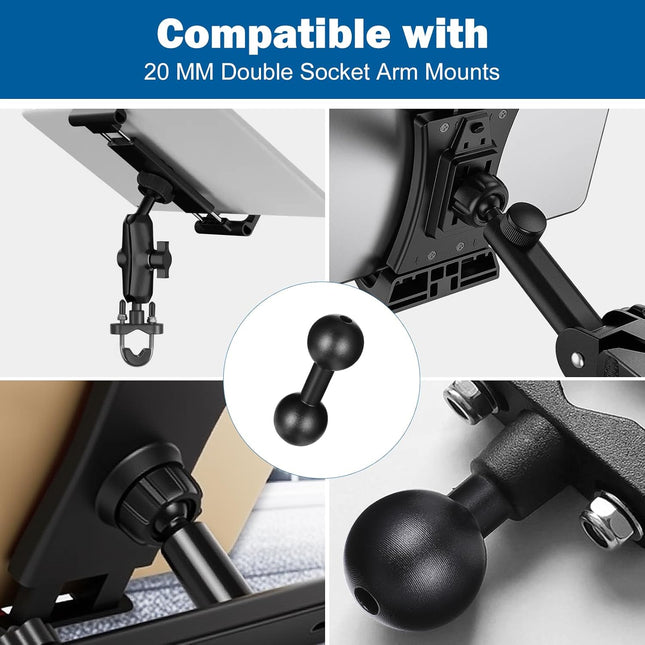20mm to 20mm Ball Mount Arm Black Aluminum Alloy Ball Adapter Double Balls Mount Extension – product detail