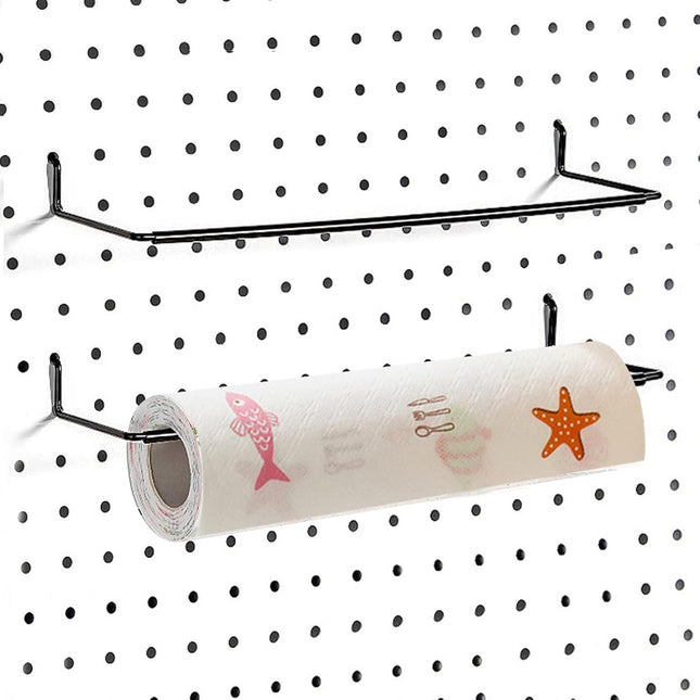 2 Pack Pegboard Towel Holder Pegboard Hooks for Paper Towels Kitchen Towels Stickers Tapes Great