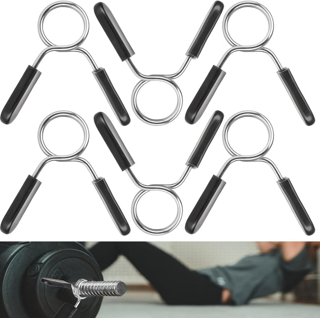 Spring Clip Collars 1 Inch Olympic Barbell Clamps Dumbbell Clips Weight Bar Clips for Weightlifting