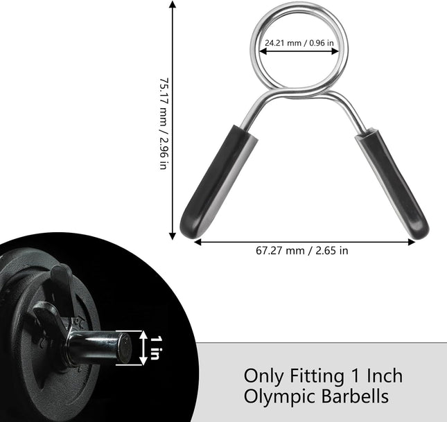 Spring Clip Collars 1 Inch Olympic Barbell Clamps Dumbbell Clips Weight Bar Clips for Weightlifting – product detail