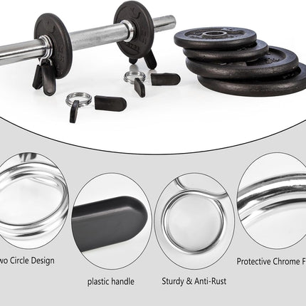 Spring Clip Collars 1 Inch Olympic Barbell Clamps Dumbbell Clips Weight Bar Clips for Weightlifting, Powerlifting, Strength Training