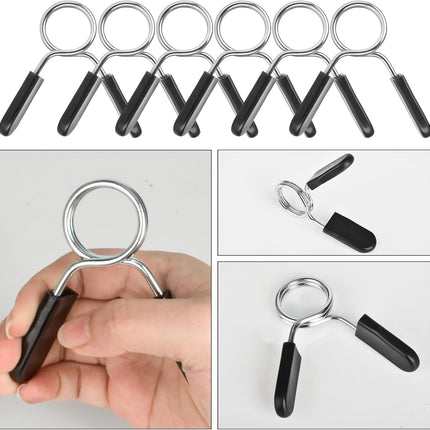 Spring Clip Collars 1 Inch Olympic Barbell Clamps Dumbbell Clips Weight Bar Clips for Weightlifting, Powerlifting, Strength Training