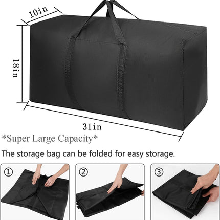 Extra Large Moving Bags with Strg Zippers & Carrying Handles, Storage Bags Storage Totes for Clothes, Moving Supplies, Space Saving Oversized Storage Bag Organizer for Moving, Traveling (2 Pack)