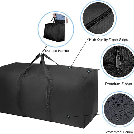 Extra Large Moving Bags with Strg Zippers & Carrying Handles, Storage Bags Storage Totes for Clothes, Moving Supplies, Space Saving Oversized Storage Bag Organizer for Moving, Traveling (2 Pack)