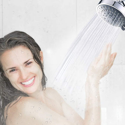 Shower Head High Pressure Rain Fixed Showerhead 5-Setting with Adjustable Metal Swivel Ball Joint - Relaxed Shower Experience Even at Low Water Flow & Pressure
