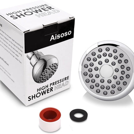High Pressure Shower Head 3 Inches Anti-clog Anti-leak Fixed Showerhead Chrome with Adjustable Swivel Brass Ball Joint for Relaxing and Comfortable Shower Experience